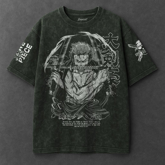 One Piece Premium Effortless Vintage Green Washed T-Shirt