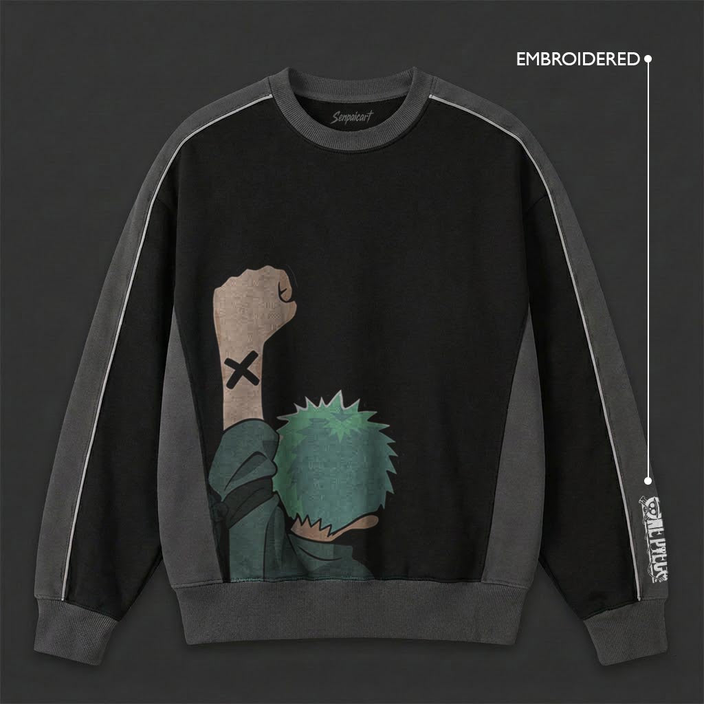One Piece Essential Black Grey Sweatshirt