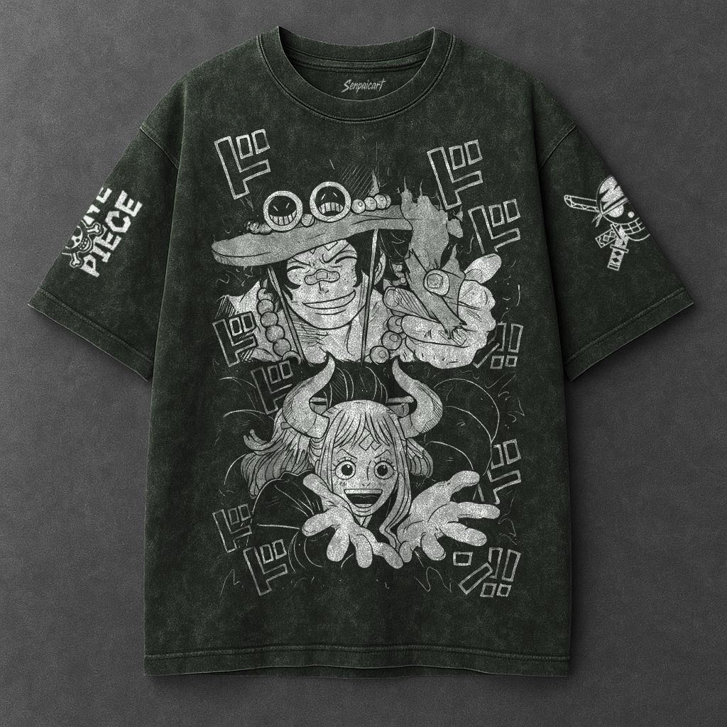 One Piece Premium Cozy Vintage Green Washed T-Shirt
