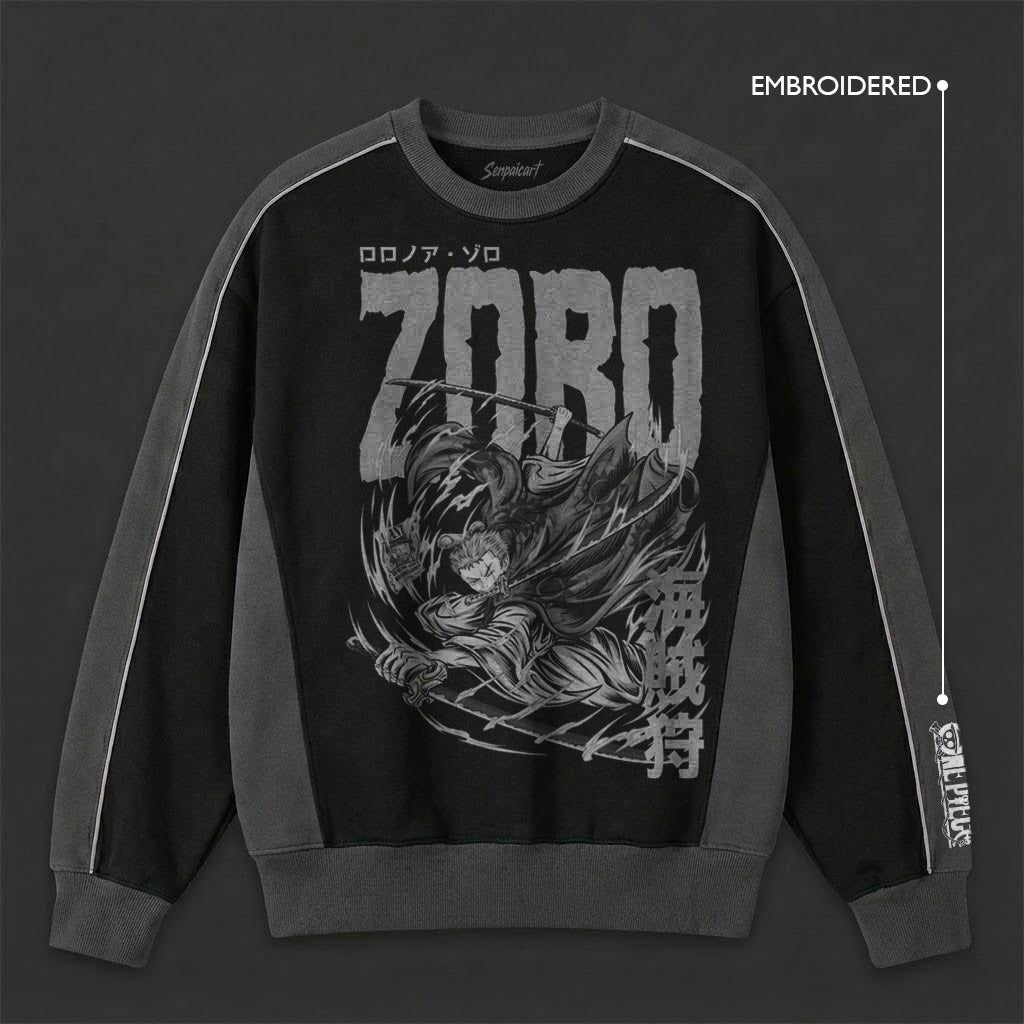 One Piece Bold Black Grey Sweatshirt
