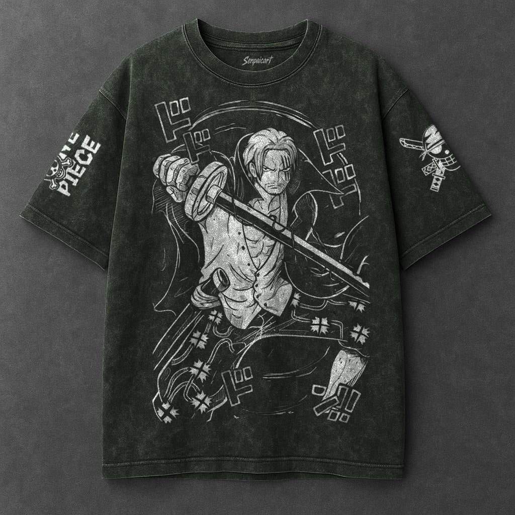 One Piece Premium Breezy Vintage Green Washed T-Shirt