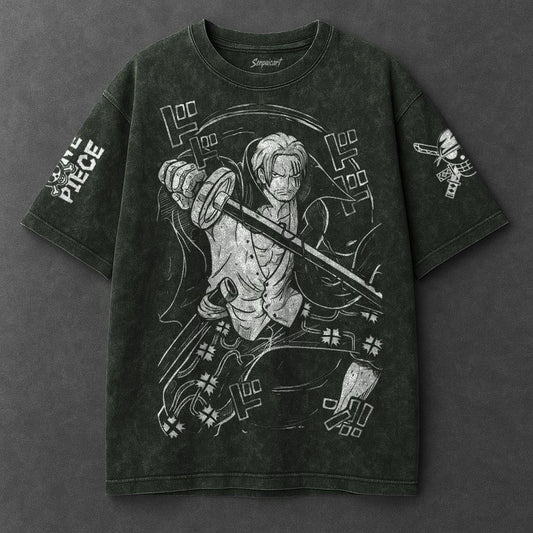 One Piece Premium Breezy Vintage Green Washed T-Shirt