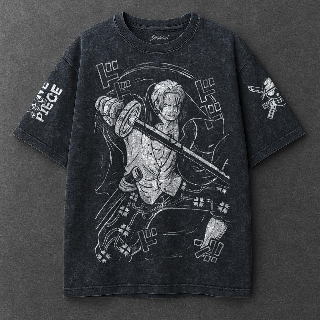 One Piece Premium Soft Navy Blue Washed T-Shirt
