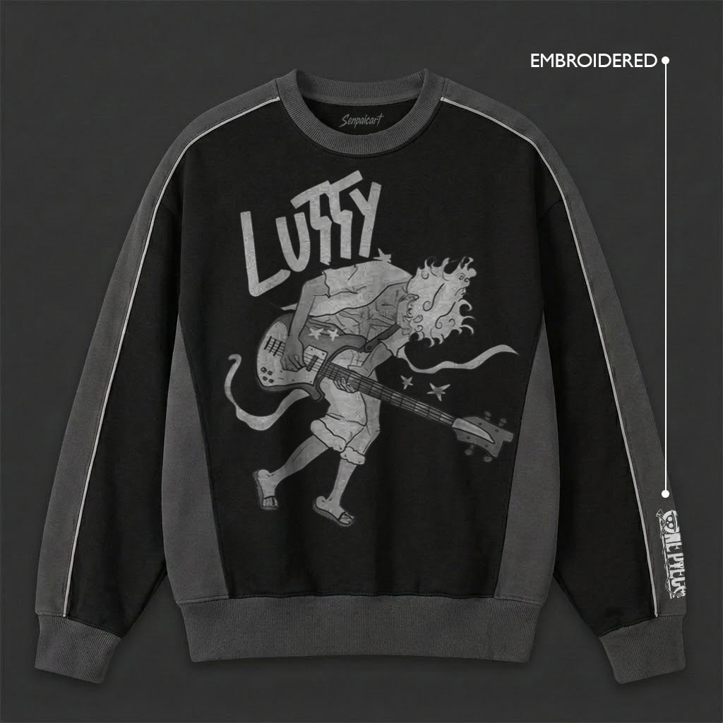 One Piece Timeless Black Grey Sweatshirt