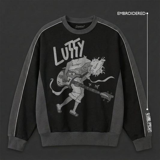 One Piece Timeless Black Grey Sweatshirt