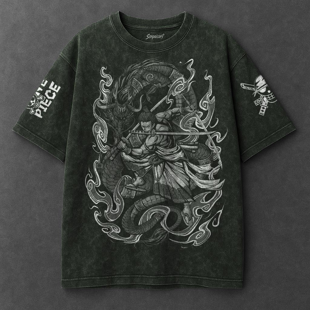 One Piece Premium Relaxed Vintage Green Washed T-Shirt