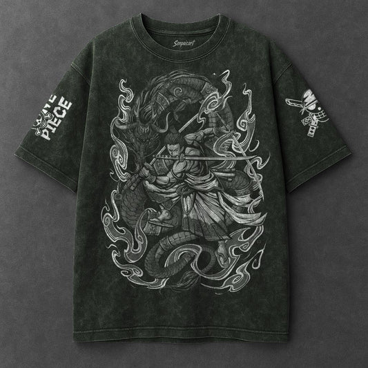 One Piece Premium Relaxed Vintage Green Washed T-Shirt