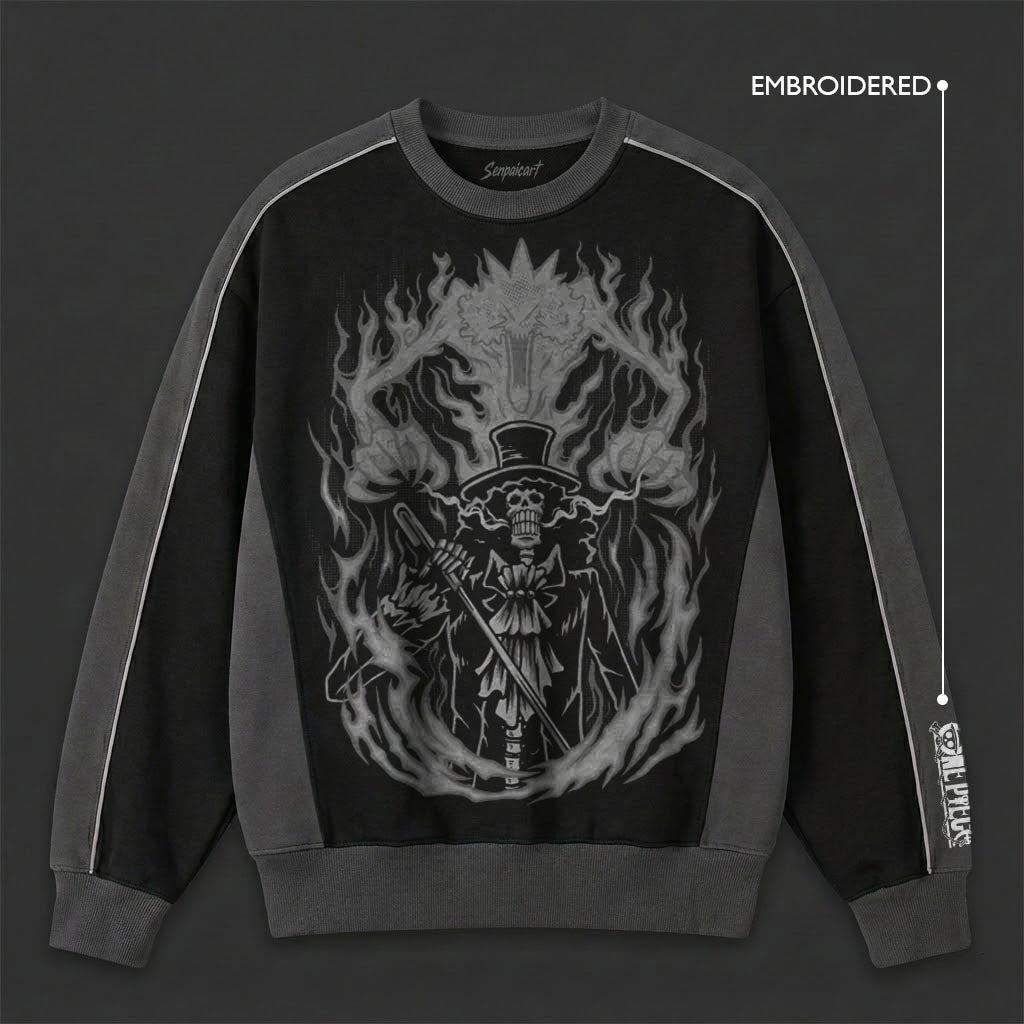 One Piece Clean Black Grey Sweatshirt