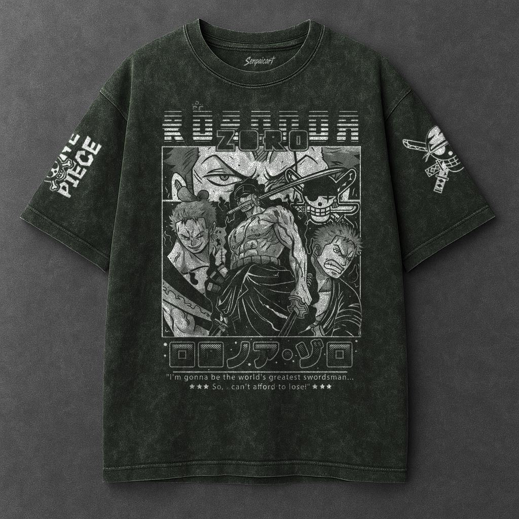 One Piece Premium Drapey Vintage Green Washed T-Shirt