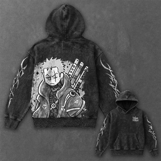 One Piece Essential Sleek Black Washed Hoodie