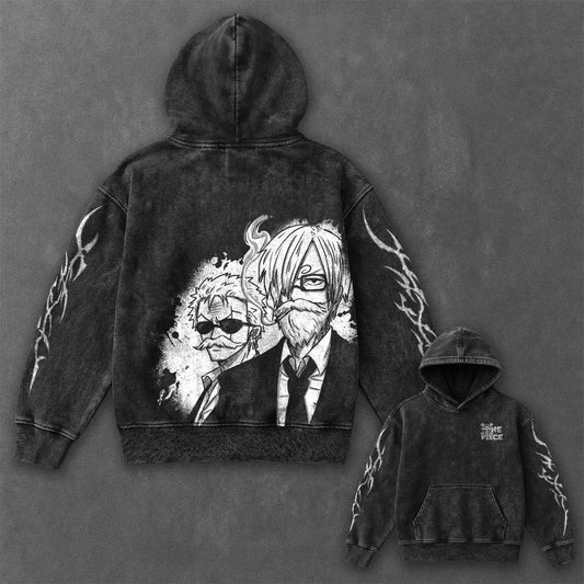 One Piece Essential Minimal Black Washed Hoodie
