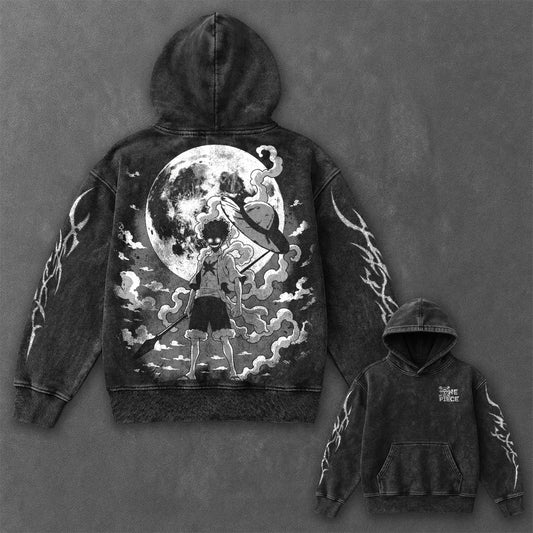 One Piece Essential Bold Black Washed Hoodie