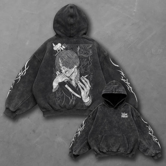 One Piece Classic Fresh Black Washed Hoodie