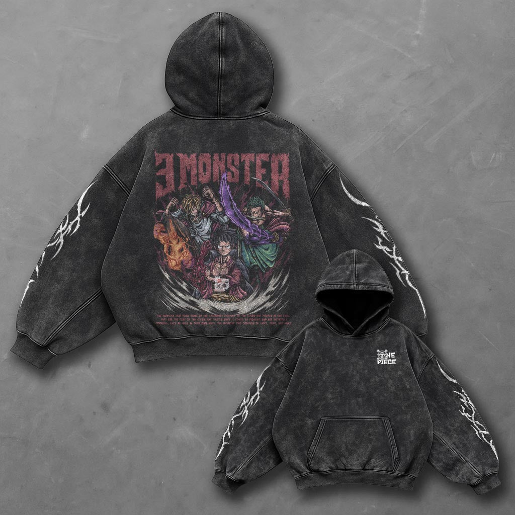 One Piece Classic Effortless Black Washed Hoodie