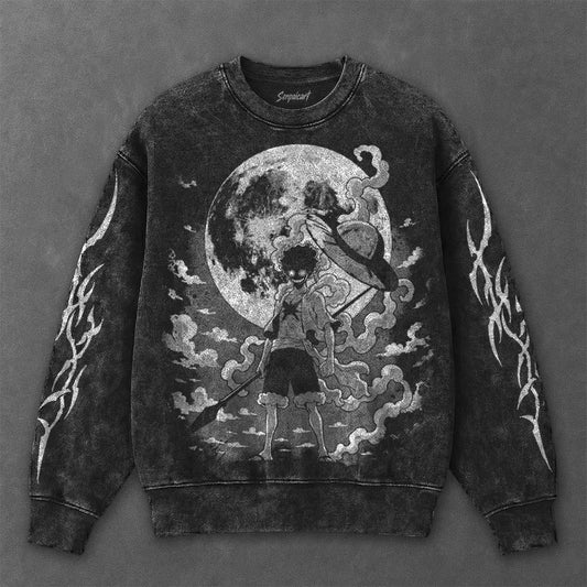 One Piece Essential Premium Black Washed Sweatshirt