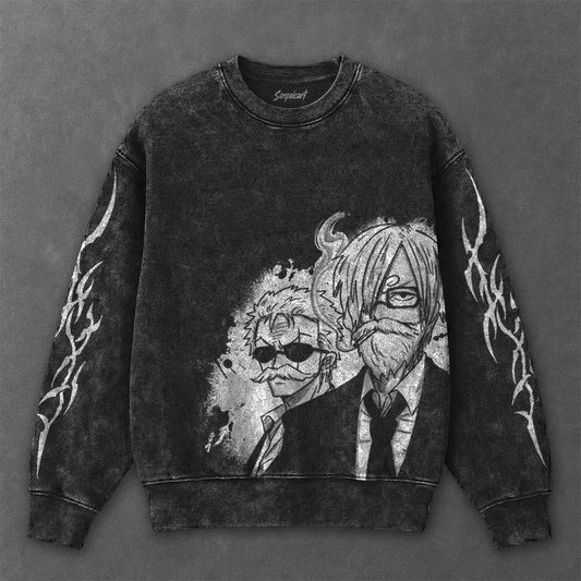 One Piece Essential Cool Black Washed Sweatshirt