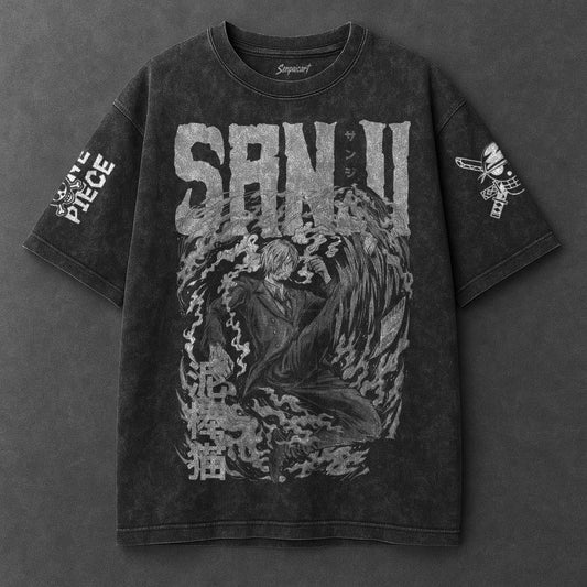 One Piece Classic Effortless Black Washed T-Shirt