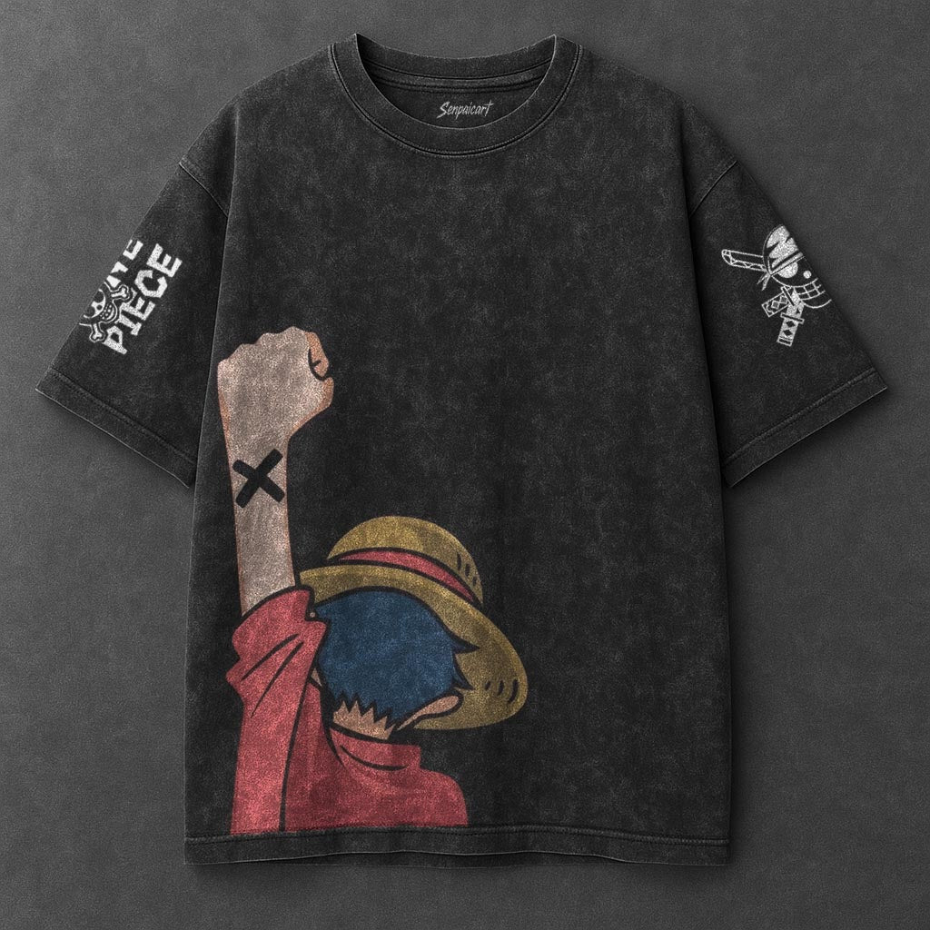 One Piece Classic Signature Black Washed T-Shirt