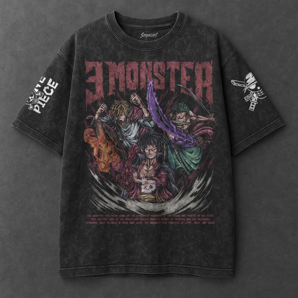 One Piece Classic Modern Black Washed T-Shirt