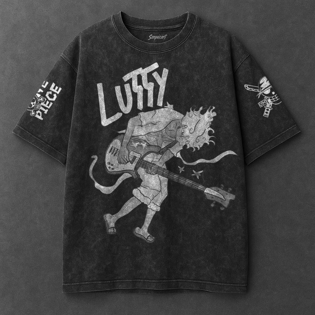 One Piece Classic Premium Black Washed T-Shirt