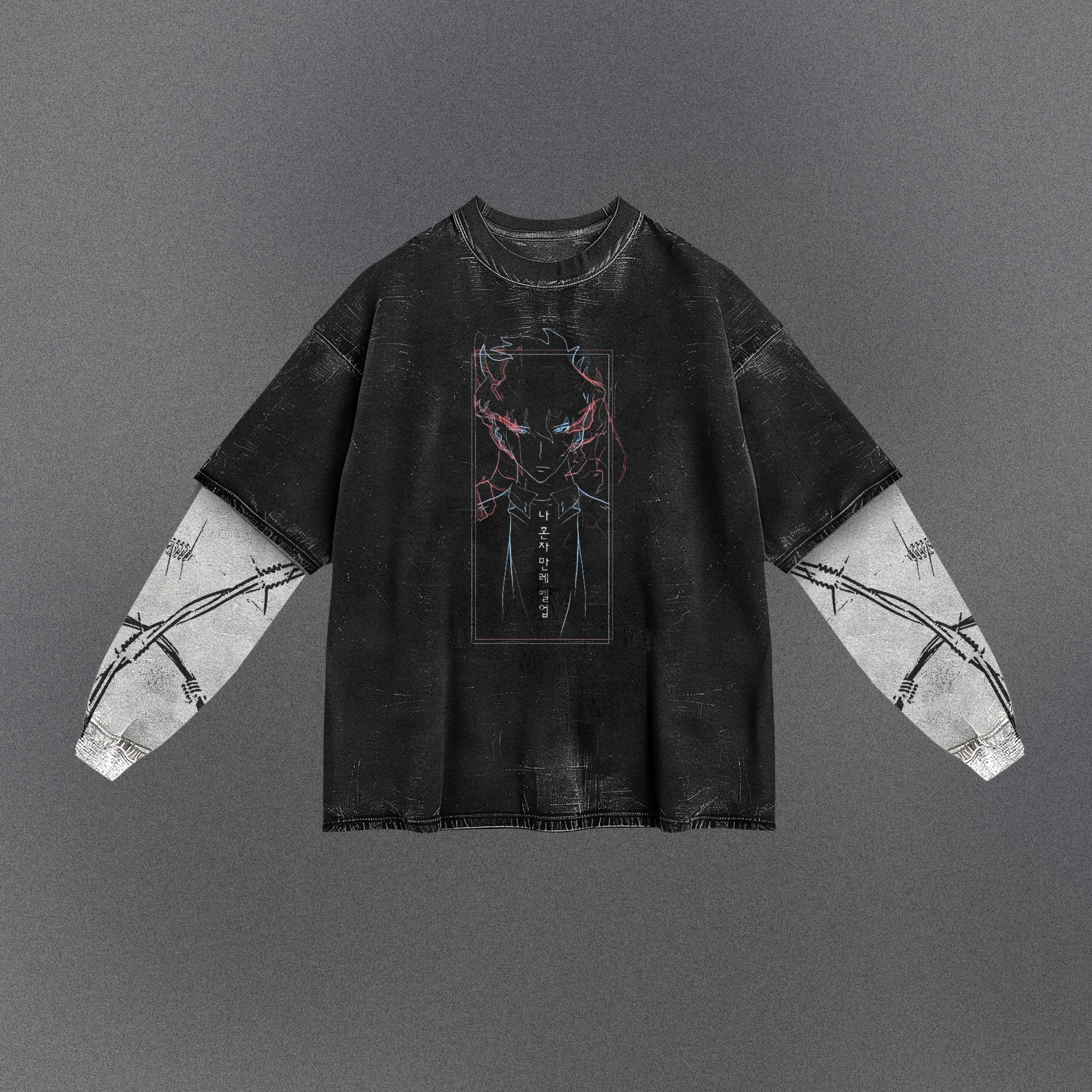 Solo Leveling Elongated Double Sleeve T-shirt