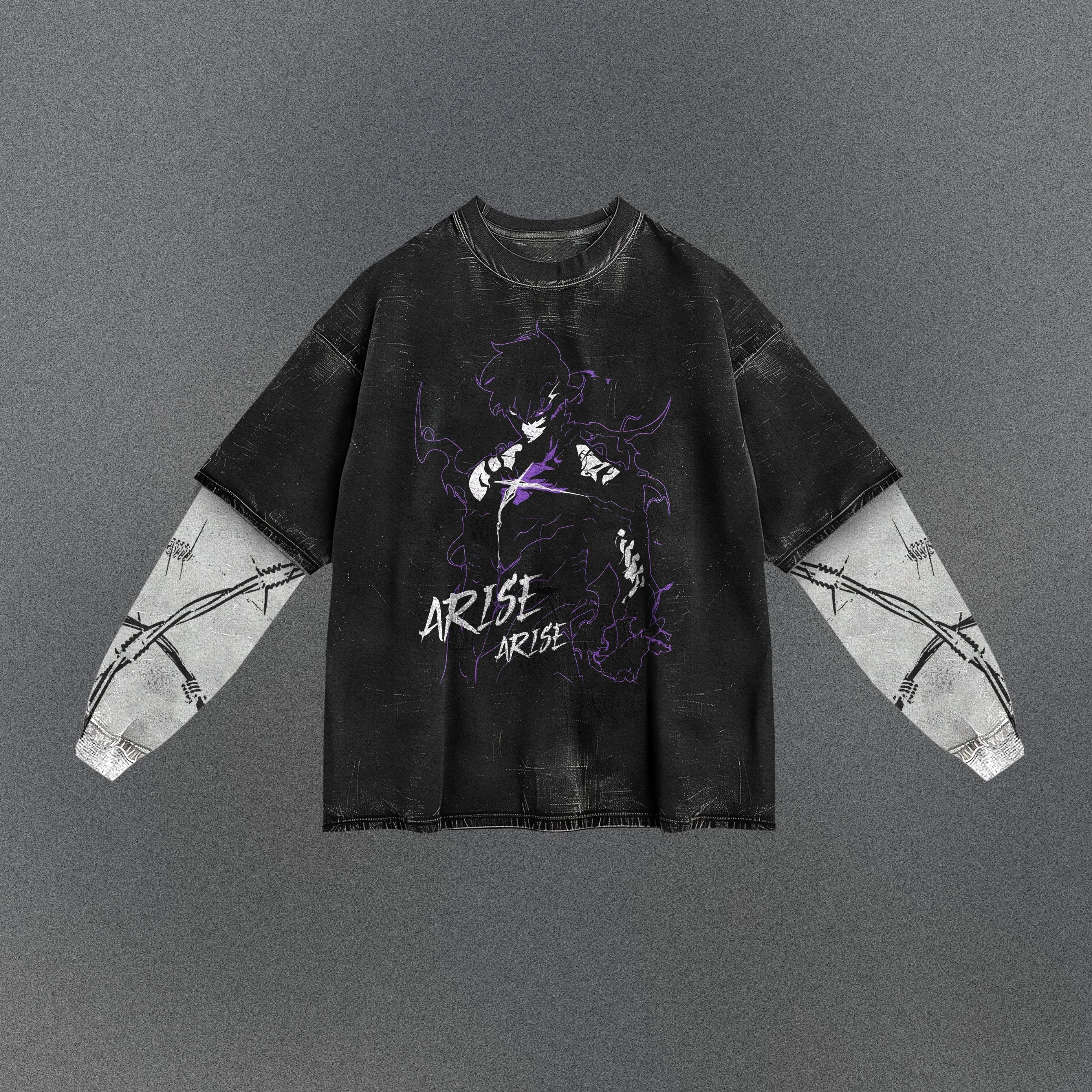 Solo Leveling Relaxed Double Sleeve T-shirt