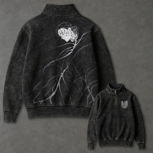 Attack on Titan Drapey Half Zip up Sweatshirt