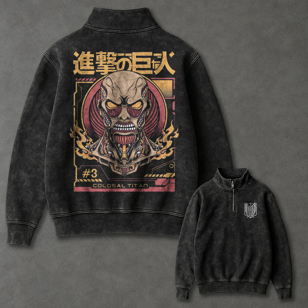 Attack on Titan Casual Half Zip up Sweatshirt