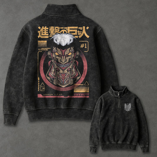 Attack on Titan Lightweight Half Zip up Sweatshirt