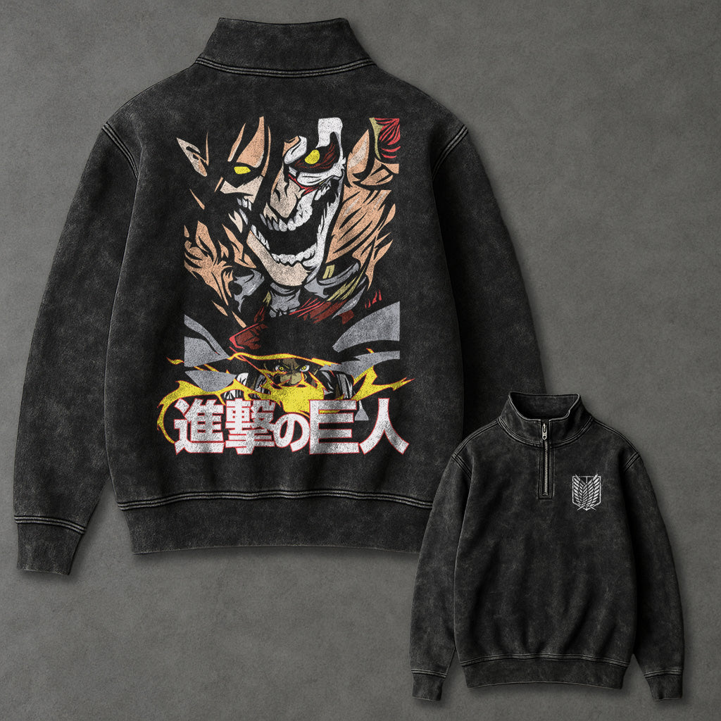 Attack on Titan Breezy Half Zip up Sweatshirt