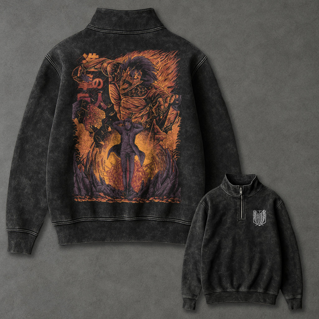 Attack on Titan Loose Half Zip up Sweatshirt
