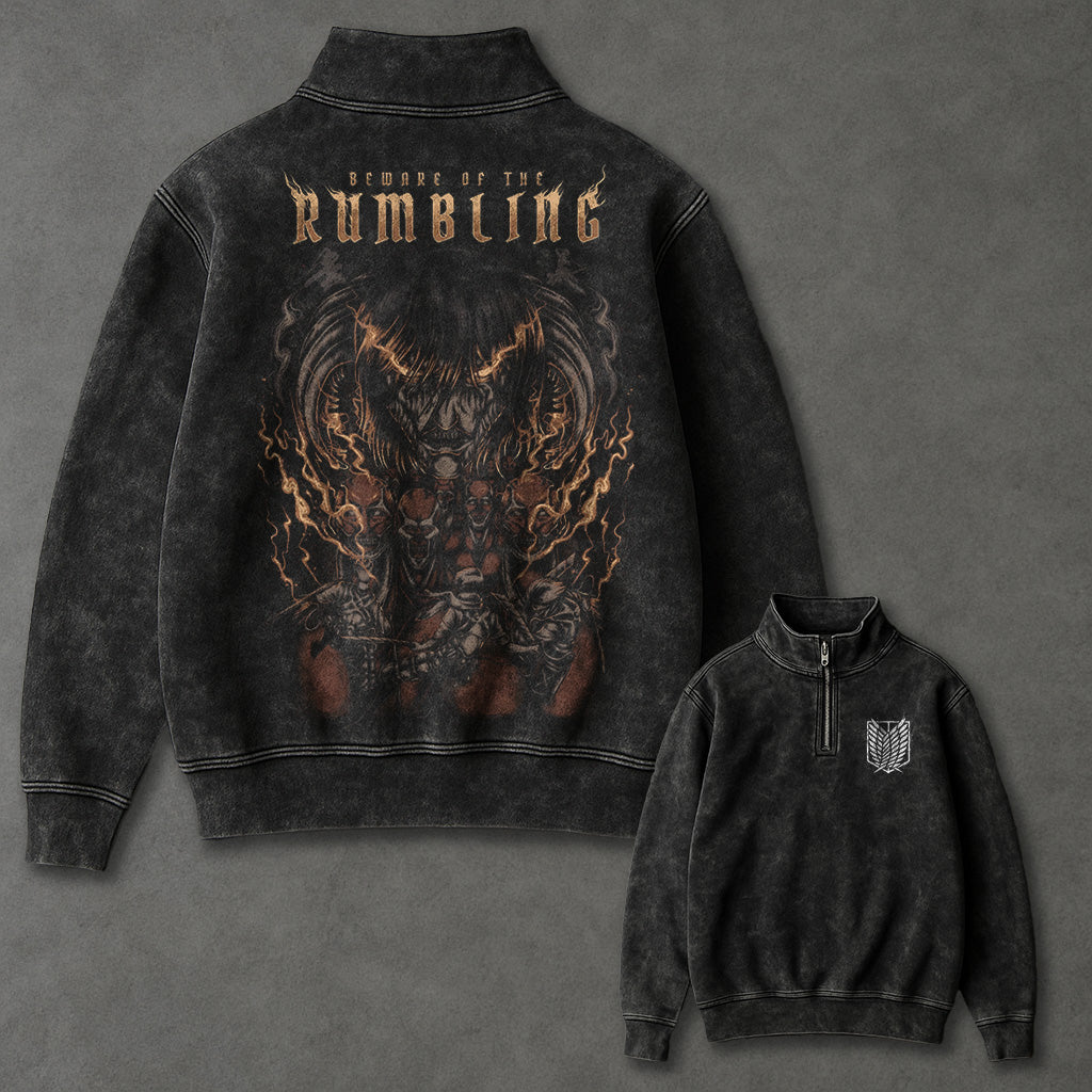 Attack on Titan Relaxed Half Zip up Sweatshirt