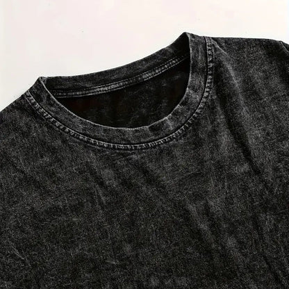One Piece Premium Slouchy Black Washed T-Shirt