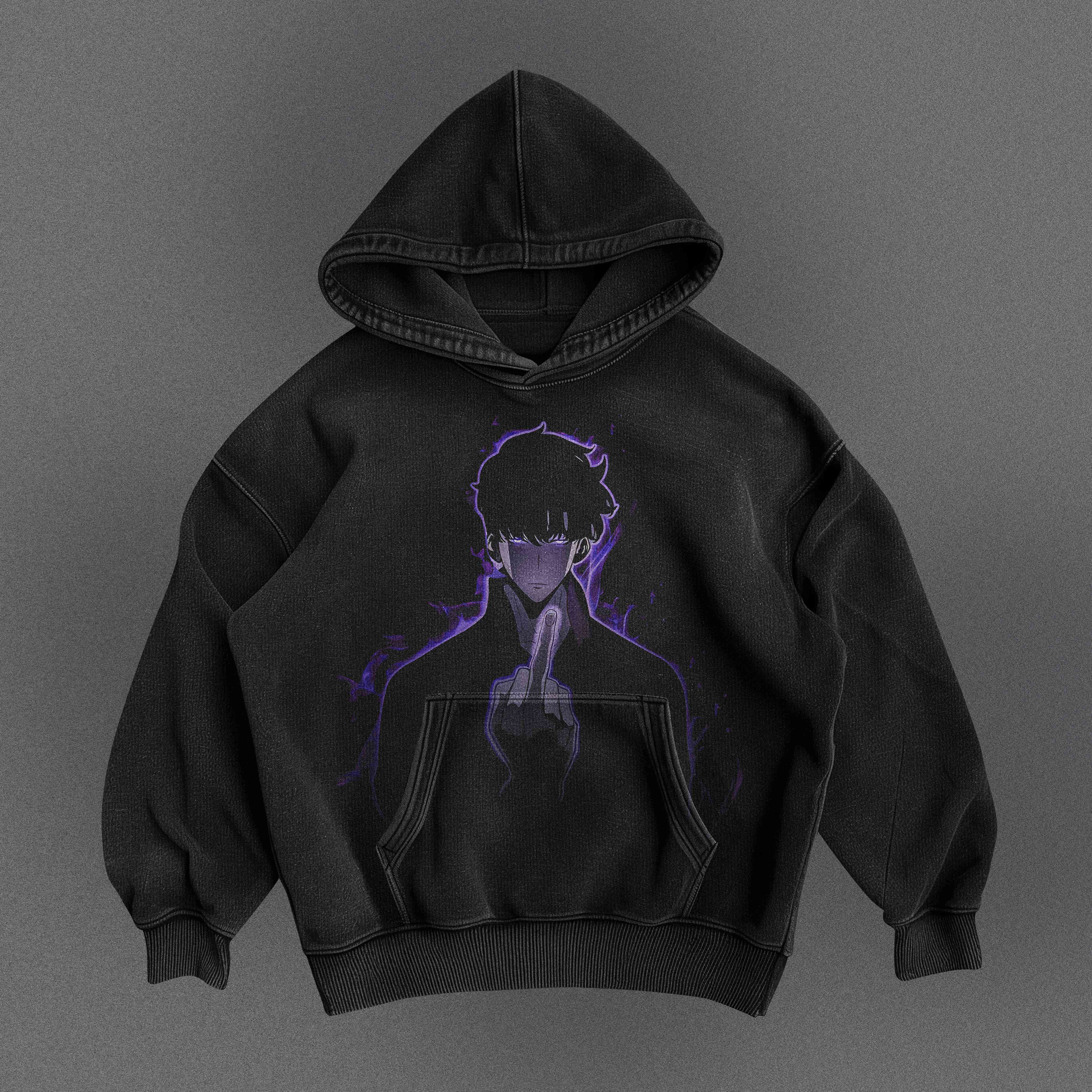 Solo Leveling Middle Finger Hoodie