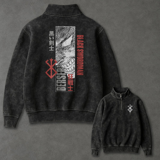 Berserk Elongated Half Zip up Sweatshirt