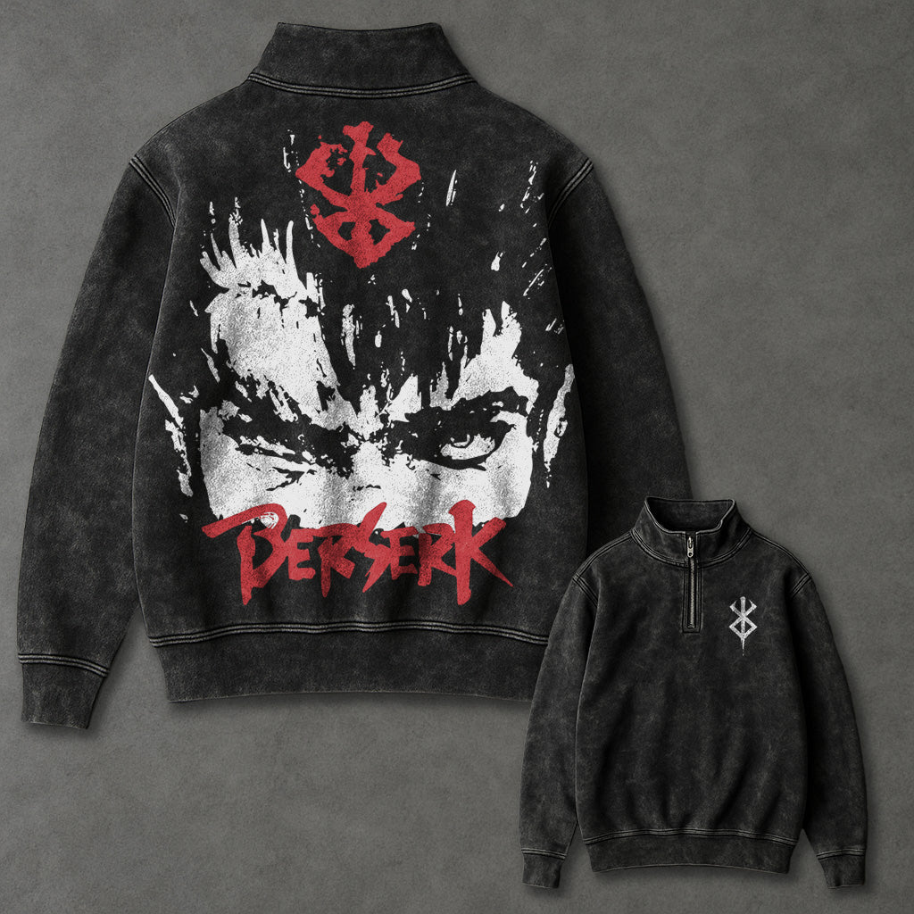 Berserk Lightweight Half Zip up Sweatshirt
