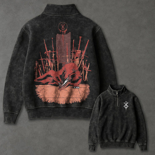Berserk Casual Half Zip up Sweatshirt