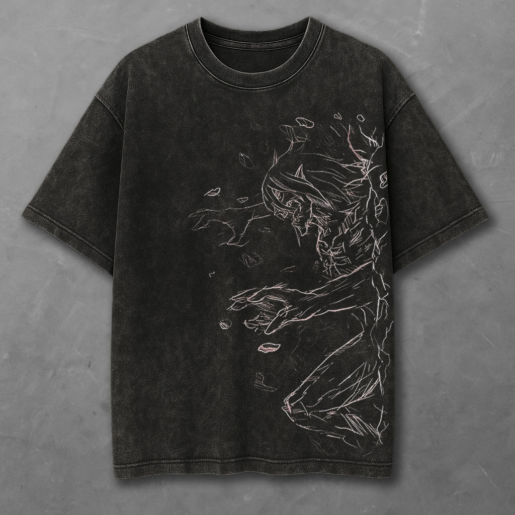 Attack on Titan Eren Titan Black Washed T-Shirt