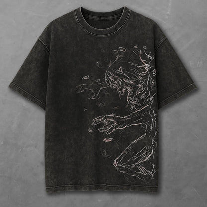 Attack on Titan Eren Titan Black Washed T-Shirt