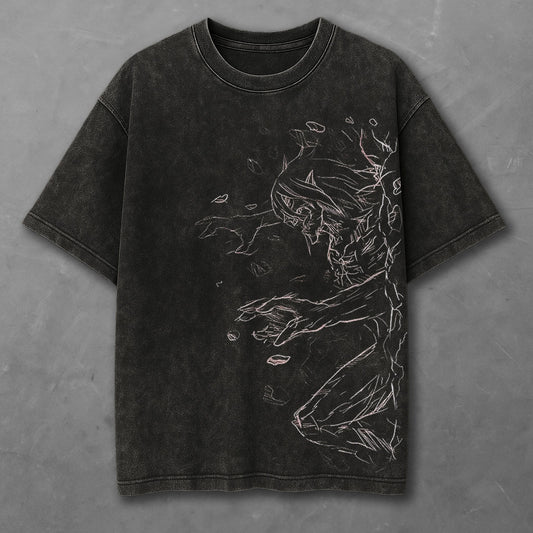 Attack on Titan Eren Titan Black Washed T-Shirt