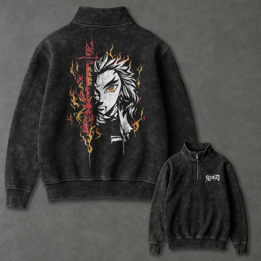 Demon Slayer Roomy Half Zip up Sweatshirt