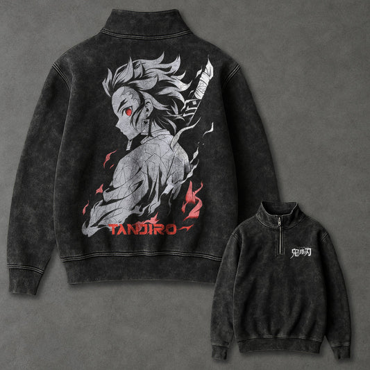 Demon Slayer Cozy Half Zip up Sweatshirt