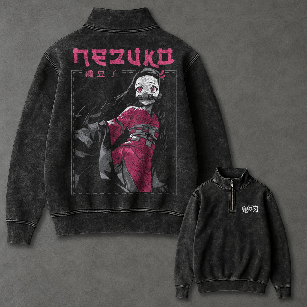 Demon Slayer Relaxed Half Zip up Sweatshirt