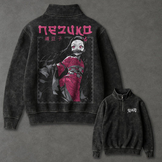 Demon Slayer Relaxed Half Zip up Sweatshirt