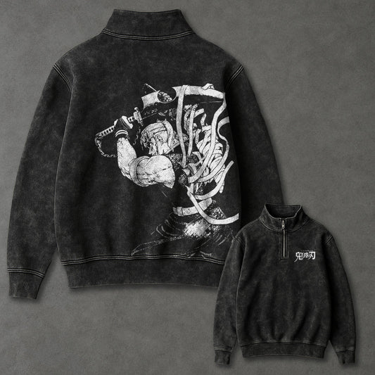 Demon Slayer Drapey Half Zip up Sweatshirt