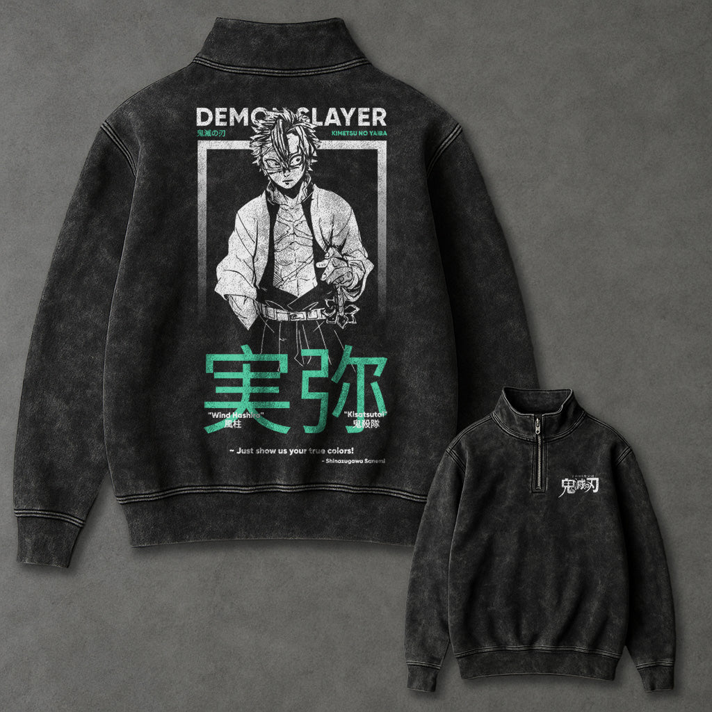 Demon Slayer Extended Half Zip up Sweatshirt