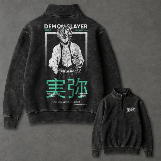 Demon Slayer Extended Half Zip up Sweatshirt