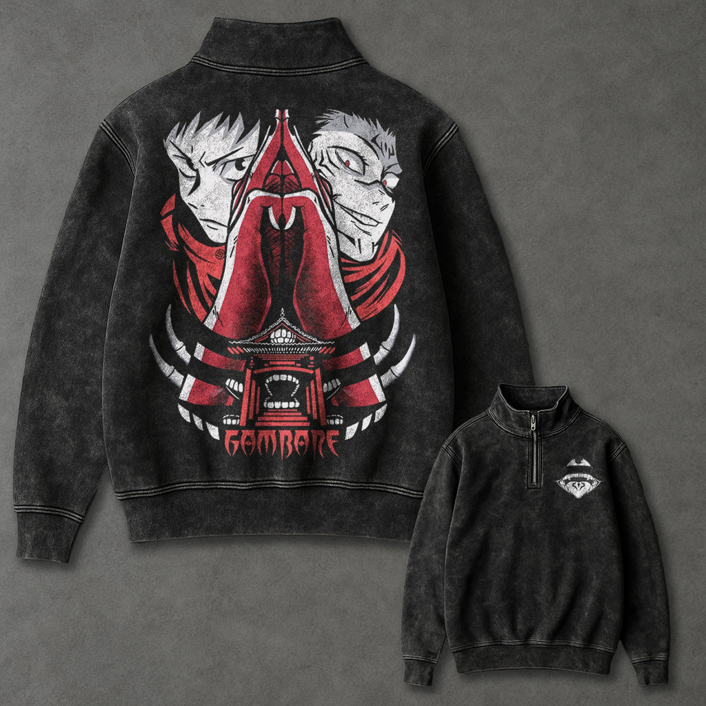 Jujutsu Kaisen Relaxed Half Zip up Sweatshirt