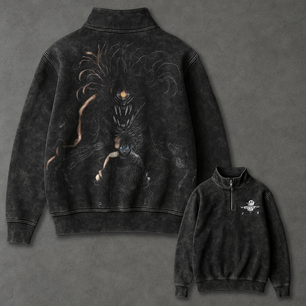 Jujutsu Kaisen Soft Half Zip up Sweatshirt