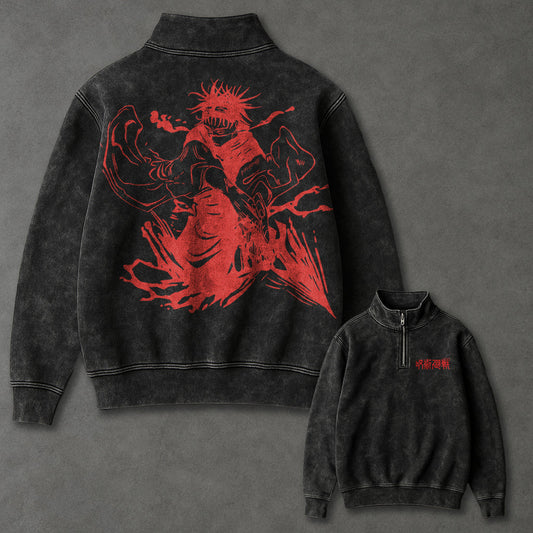 Jujutsu Kaisen Casual Half Zip up Sweatshirt